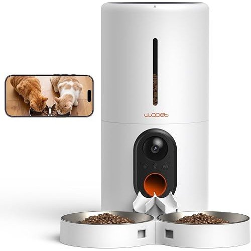 WOpet Heritage View automatic cat feeder with camera 6L dual bowls